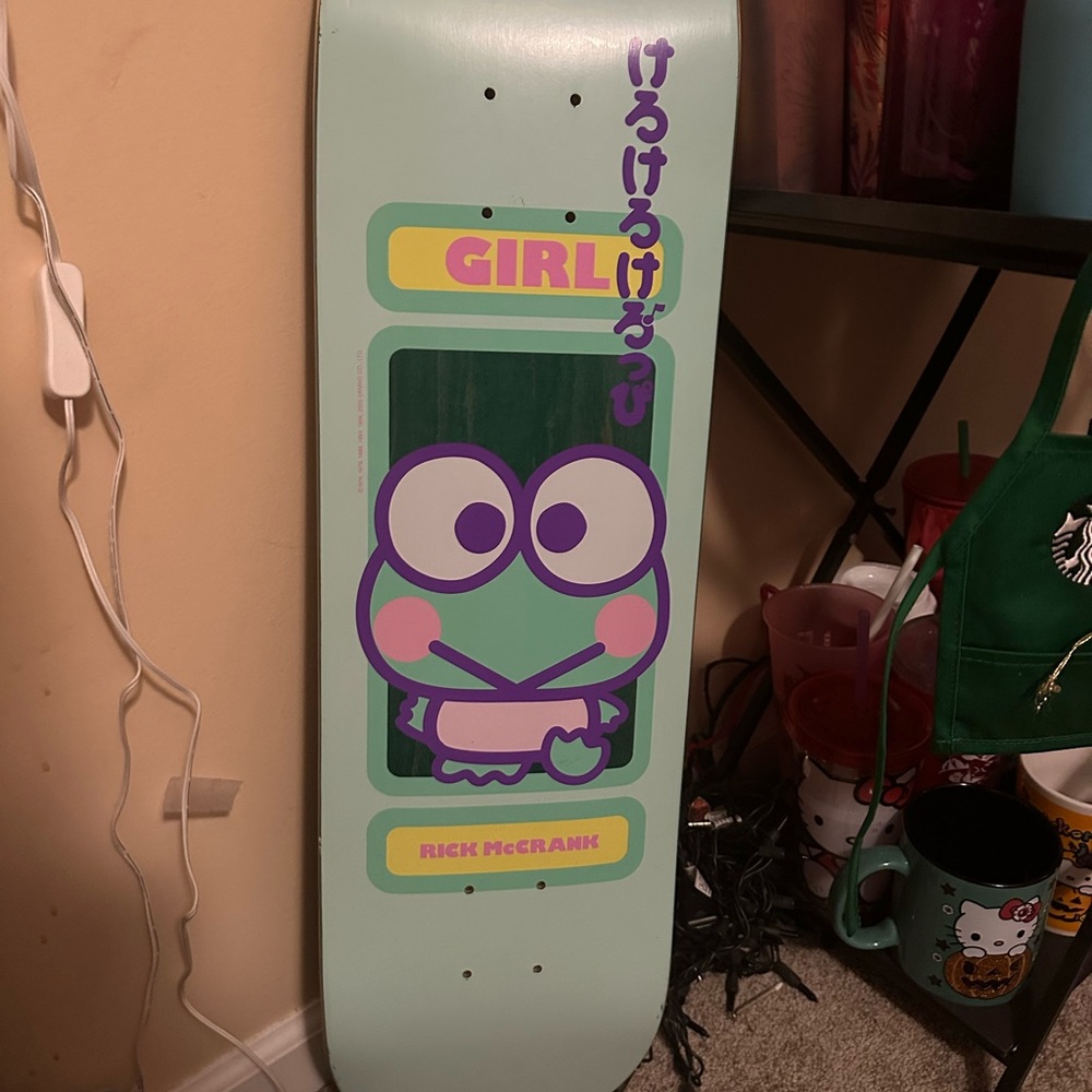 NEW WITHOUT TAGS RARE SANRIO X GIRL COLLAB KEROPPI RICK MCCRANK SKATEBOARD DECK